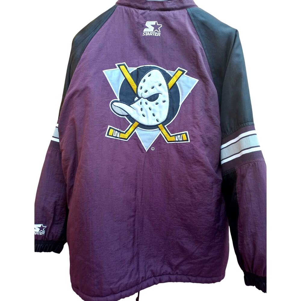 STARTER Purple and Black Hockey Jacket with Mask Logo